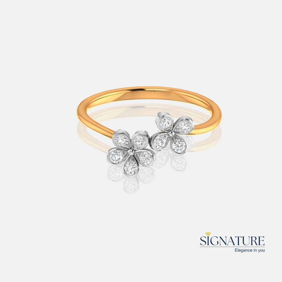 Dual Tone Flower Ring