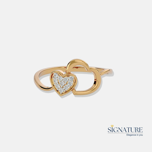 Heart Shaped Dual Gold Ring