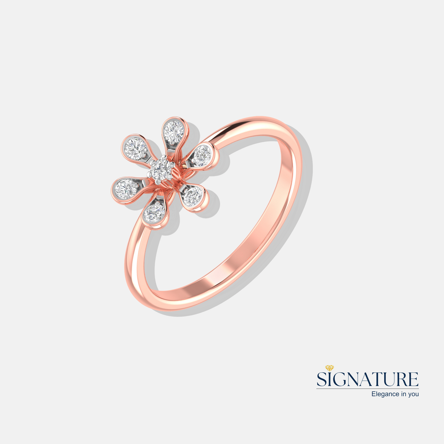 Flower Rose Gold Ring