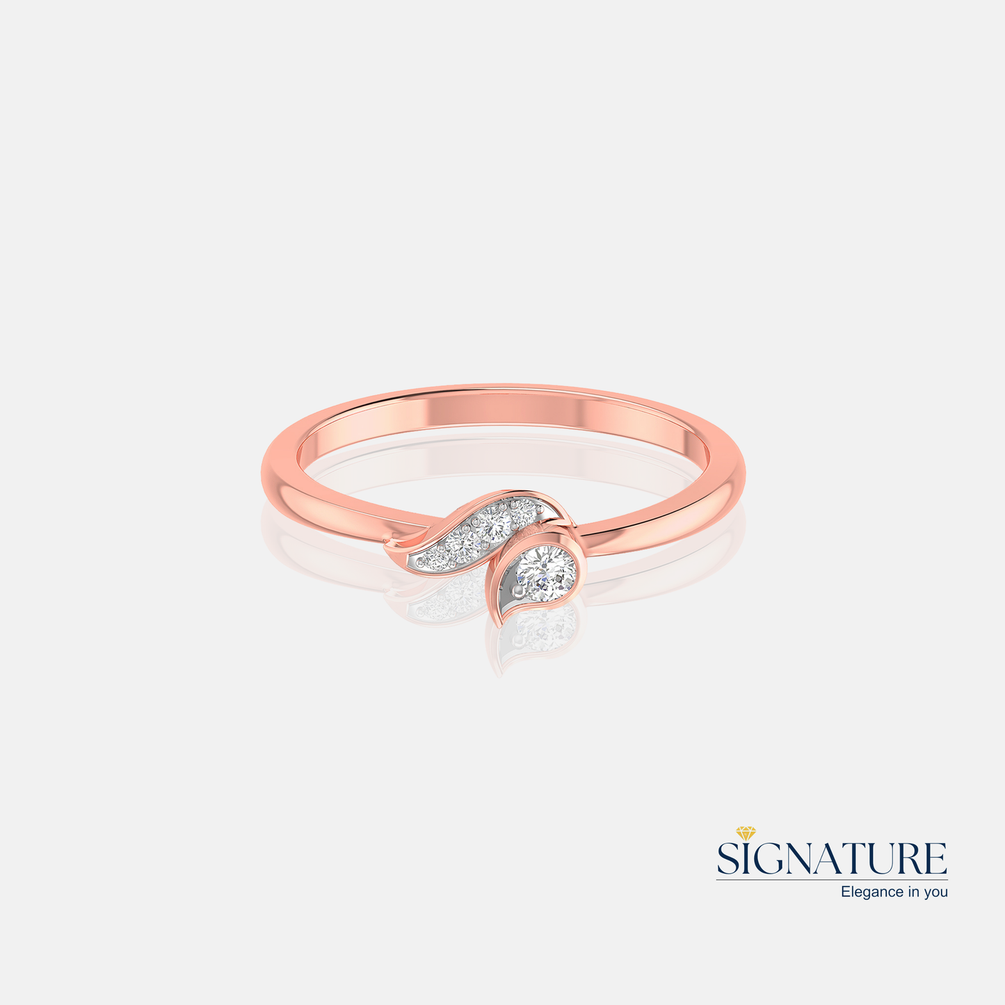 Flourishing Sleek Rose Gold Ring