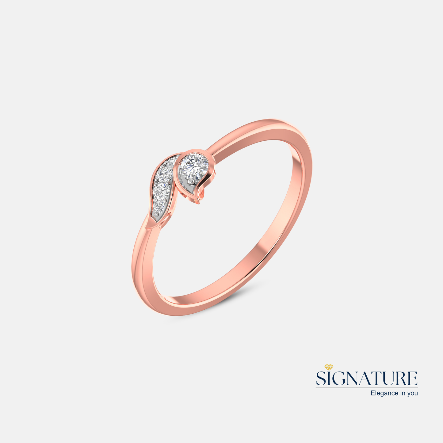 Flourishing Sleek Rose Gold Ring