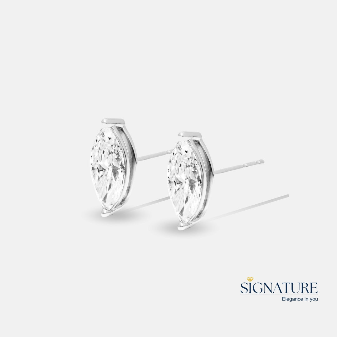 Sleek Marquise Stud Earrings