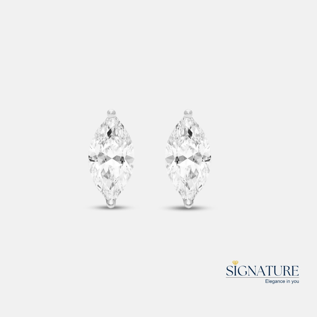 Sleek Marquise Stud Earrings