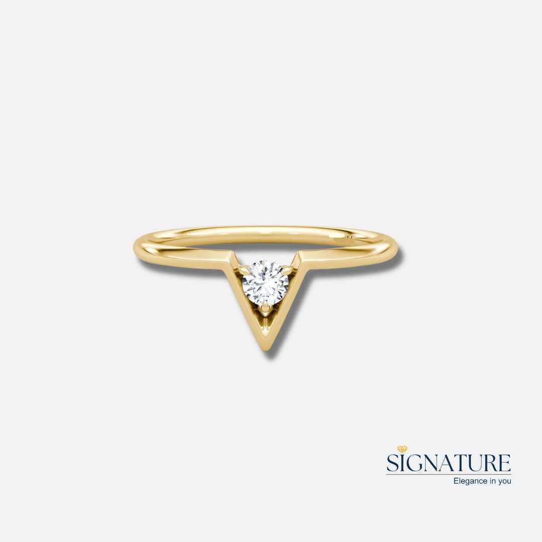 V Solitaire Ring