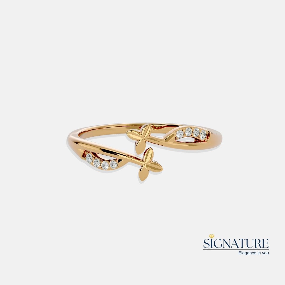 Sleek Open Style Gold Ring