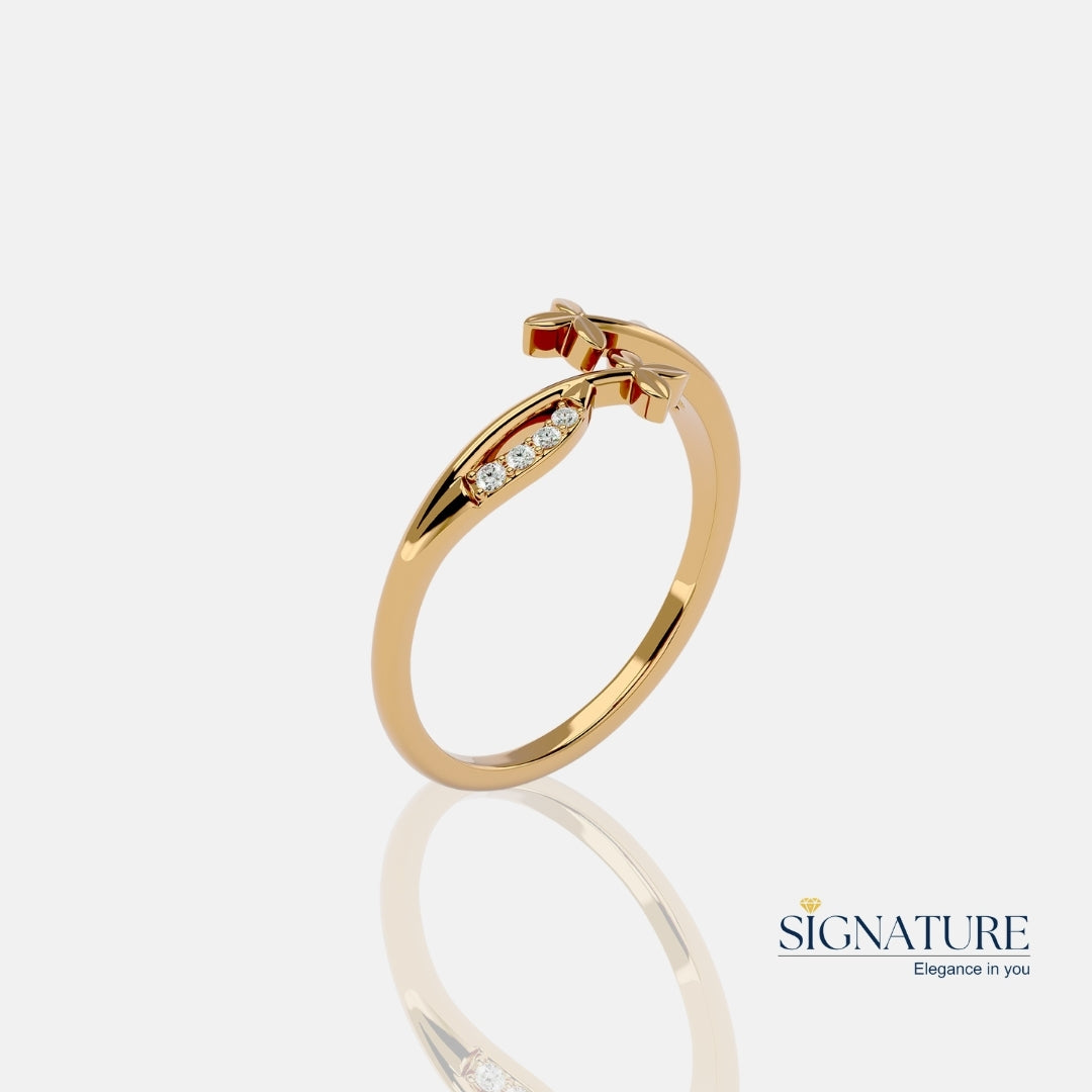 Sleek Open Style Gold Ring